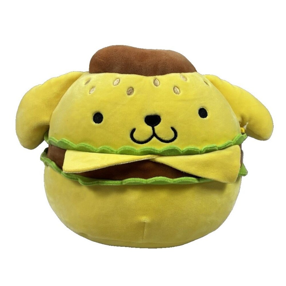 Squishmallows Pompompurin Hello Kitty and Friends Plush 8 Inch Cheeseburger Tag